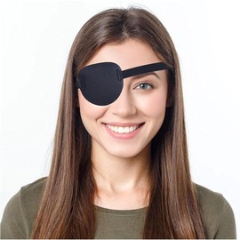 Eye Patches for Adults and ,Lazy Eye Patch for Left or Right Eye,Soft and Adjustable,One Eye Cover for Pirate or  (Black)