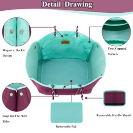 QOGiR Neoprene Multipurpose Beach Bag Tote Bag (Wine Red and Mint L)