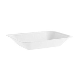 We Can Source It Ltd - Biodegradable Sugarcane Chip Tray - 7" × 5" Eco-Friendly Fast Food Tray for Takeaways, Festivals, Carnivals, Cafes - Pack of 50 Eating Trays