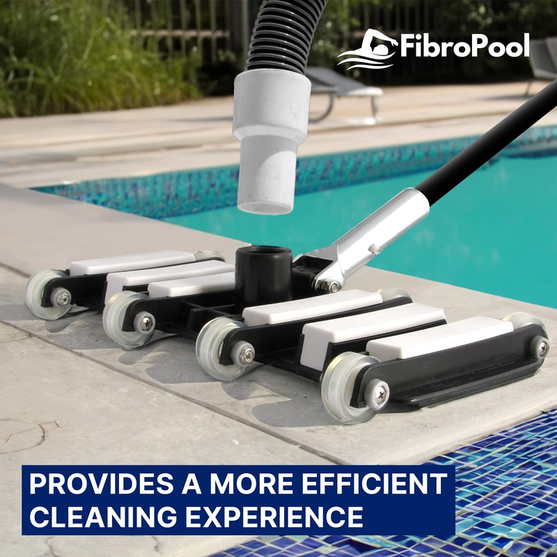 FibroPool Professional-Grade Flexible Pool Vacuum Head - Extra-Wide, Weighted Design