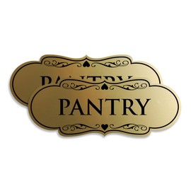 Designer Pantry Sign (Brushed Gold) - Medium (2 Pack)