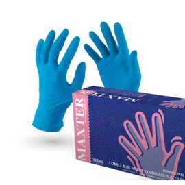 VENSALUD Nitrile Disposable Gloves Powder Free Box of 100 Gloves Colour: Blue (L)