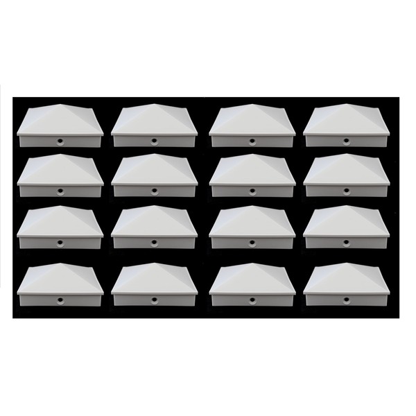 Plastic Pyramid 4x4 Nominal (3-5/8"x3-5/8") Fence Post Caps with Pre-Drilled