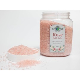 Relaxing Bath Salt fragranced with Rose Bath Salts Luxury by Elegance Natural Skin Care Mineral Rich Salt Crystals are Infused with Rose Oil