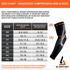 Graduated Compression Arm Sleeve - Medical Grade - For Blood Circulation, Muscle Pain, Tennis Elbow, and Overall Arm Recovery X-Large