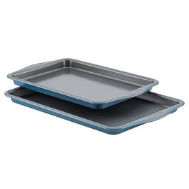 Rachael Ray 2-Piece Oven Lovin' Crispy Sheet Set, Marine Blue, 13 x 18 inch, Nonstick and Warp Resistant