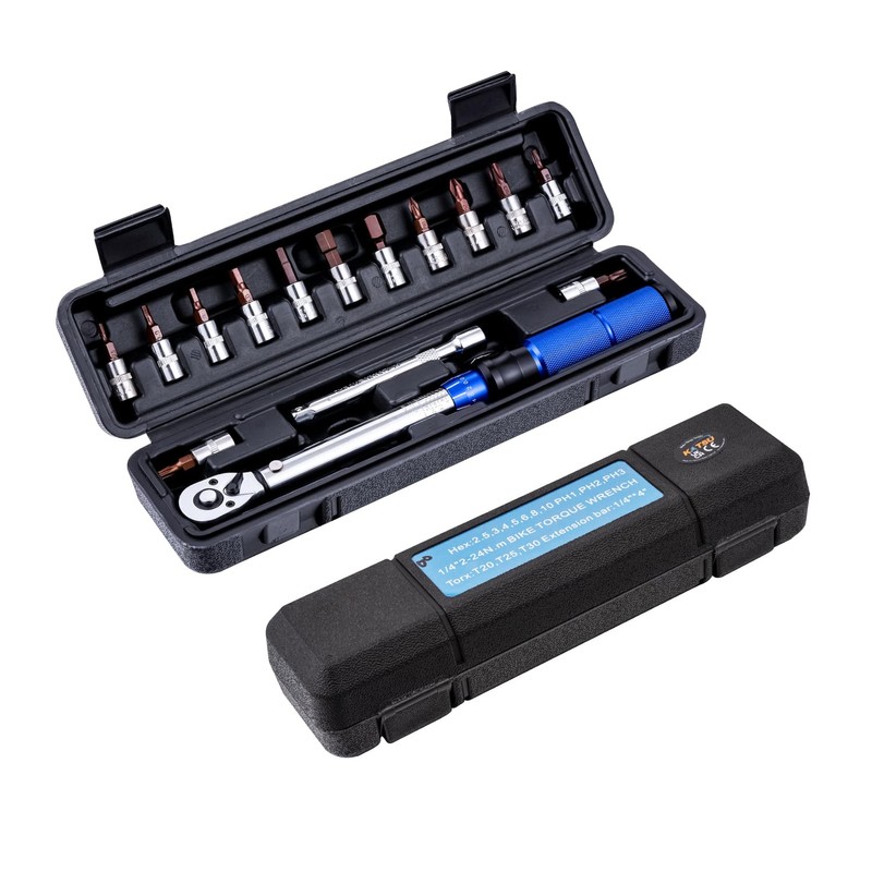 KATSU 1/4 Inch Drive Click Torque Wrench 15 PCs Set