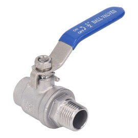 1/2 Inch NPT Ball Valve Stainless Steel 1000WOG, 2 Sealing Surface, Blue Insulation, Suitable for Water, Air, Oil, Steam, Widely Used in Gardens, Pumps, Industrial Equipment