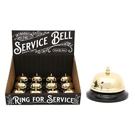 Golden Desk Bell Service Bell for Schools Restaurants Hospitals Hotel Reception Areas, Kitchen | Stainless Steel bar Bell for bar | Ideal for Drama Play Game