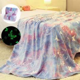 Anowpo Glow in The Dark Blanket Butterfly Gifts for Girls,Soft Blanket 3 4 5 6 7 8 9 10 Year Old Girl Gifts, Toddler Girls Toys Age 6-8,Mothers Day Birthday Gifts Christmas, 50"x60"