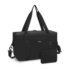 ECOHUB Ryanair Hand Luggage Bag 40 x 20 x 25 cm, Perfect for Ryanair Travel Bag, Hand Luggage, Aeroplane 40 x 30 x 20, Pack of 2 Foldable Travel Bag, Black (black-1)