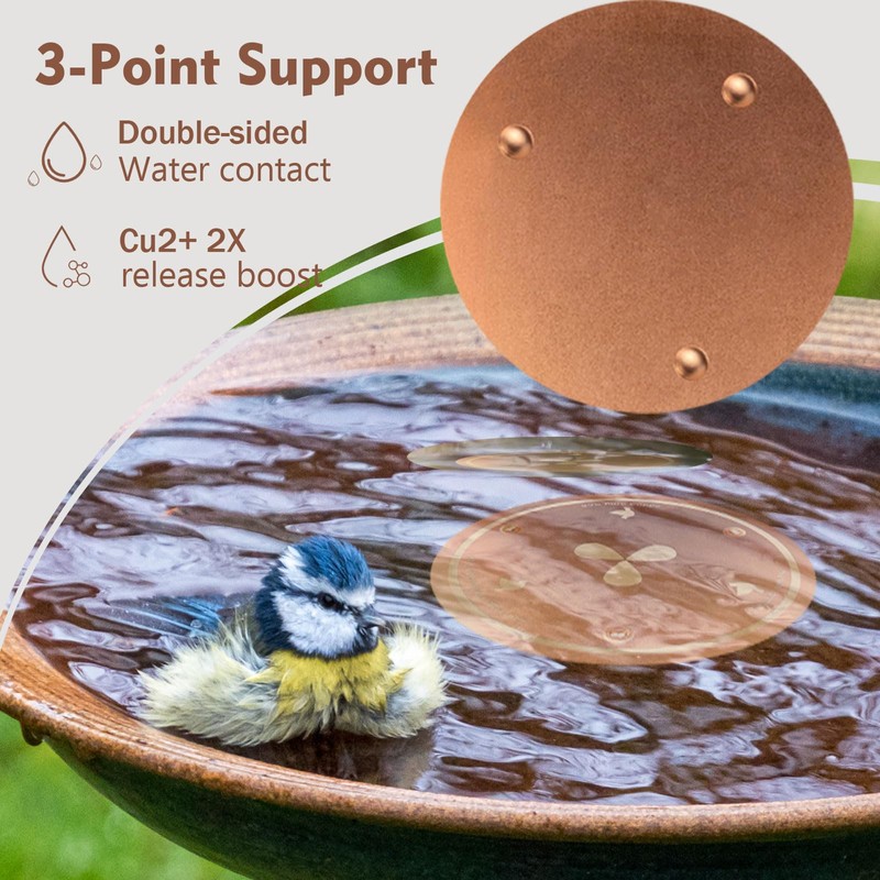 Joyfulmap Copper Bird Bath Purification Disk, 99.99% Pure Copper Cleaning