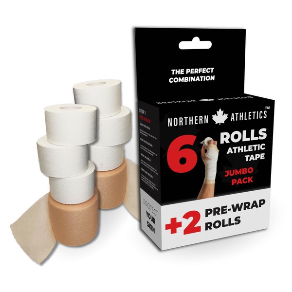 NORTHERN ATHLETICS Sports Tape and Pre Wrap Foam – 6