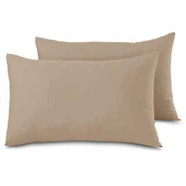 Plain Pillow Cases 2 Pack, Housewife Pillowcases Bed Pillow, Hotel Quality Pillow Case With Envelope Closure, Natural