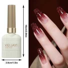 UV Nagellack Glitzer, 6 Farben Rot Nagelgel Set, UV Reflektierender Glitzer Funkelnder Holografischer Gel Nagellacks, Gel Lack Anfänger DIY Nail Art Maniküre Salon