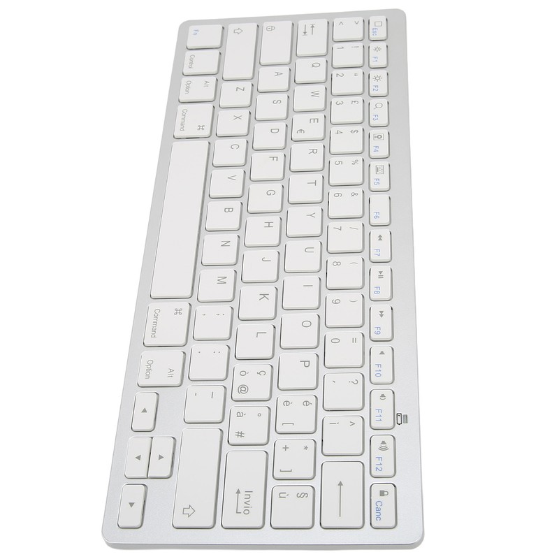 Wireless Keyboard Mini 78 Keys Ultra Thin Portable White Computer