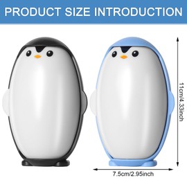 Fusselrolle Wiederverwendbar Abwaschbar,2 Stück Reusable Lint Roller Waschbarer Mini Tierhaarentferner Fusselrolle,Pinguinform Fusselroller Kleidung Lint Roller für Haustier Haar, Reisen, Haus