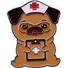 Pug Nurse Brooch Red Cross Emergency Medical Badge Puppy Doctor