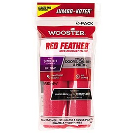 Wooster Brush RR311-4 1/2 Jumbo-Koter Red Feather Shed Resistant Paint Roller Cover, 1/4 in Nap, 4-1/2 in L, 3/4 in, 4.5 Inch