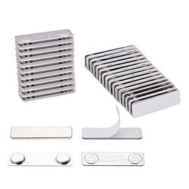 SUNYUDUN 25 Sets Name Badge Magnets, Magnetic Name Badge Holders Back with 2 Premium Strength Neodymium Magnets (Silver)