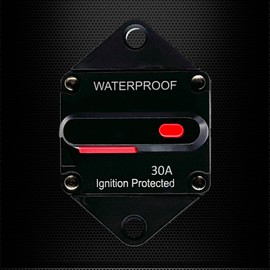 30A Circuit Breaker, Ampper Panel Mount DC 12V-48V Waterproof Thermal Circuit Breaker Fuse with Manual Reset/On-Off for Boat Trolling Motor Auto Audio Solar and More