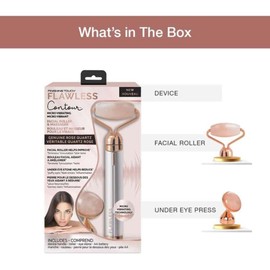 Finishing Touch Flawless Contour Vibrating Facial Roller & Massager, Rose Quartz