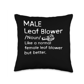 Male Leaf Blower Definition Autumn Throw Pillow