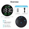 Lafocuse 25 cm Wall Clock Digital LED Large Round Electronic