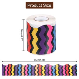 sourcing map Bulletin Board Borders, 65.6Ft x 2.75Inch Rolled Classroom Border Trim Notice Board Frame for Classroom Decoration, Color Wave