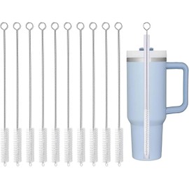 20pcs Cepillo para Lavar Popotes, Limpia Popotes Reutilizable de Acero Inoxidable, Cerdas Suaves para Botellas de Leche, Limpieza Completa, No Deja Pelusa, No Daña Utensilios