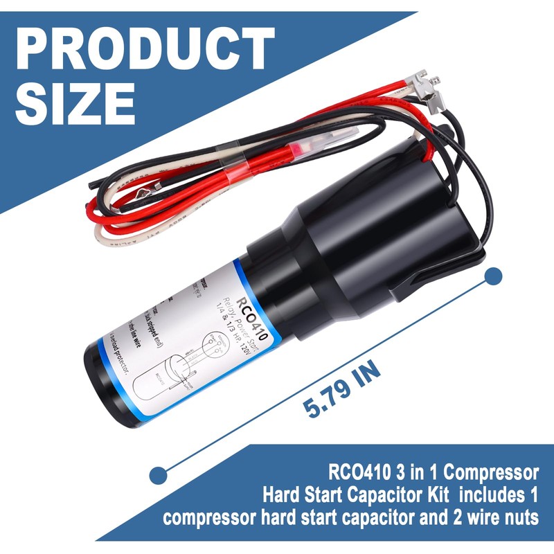 Rco410 3 in 1 Compressor Hard Start Capacitor Kit for