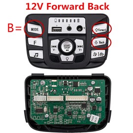 JIARUIXIN 12V Children's Electric car Multifunctional PCB Black and White Center Panel, Printed Circuit Board Control Entertainment Operating System Power Wheel Accessories Replacement Parts