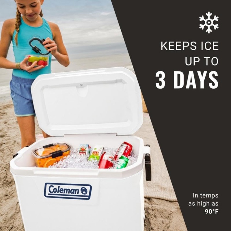 Coleman Classic Series 52qt Marine Cooler, Fully Insulated Lid &