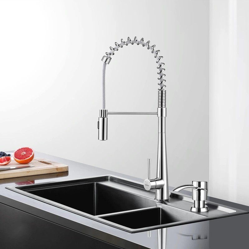 SAMODRA Kitchen Sink Soap Dispenser,Lotion Dispenser,ABS Dispenser Chrome Built-in Pump