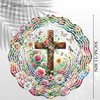 Hanging Wind Spinners Outdoor - Metal Cross Decor 3D Wind