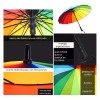 JustClick MX Paraguas Grande De Arcoiris Resistente Sombrilla Lluvia Sol