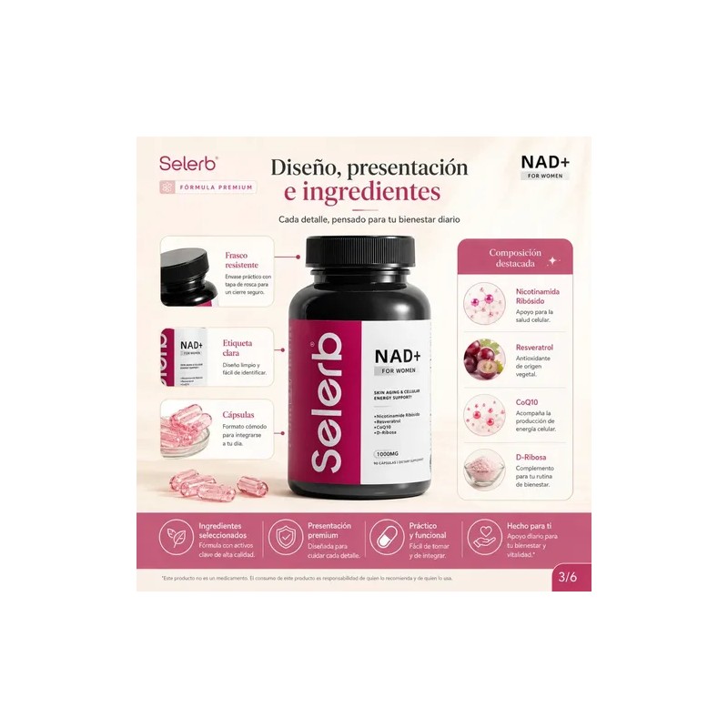 Nad+ For Women Resveratrol Coq10 D-ribose 90 Caps Plus