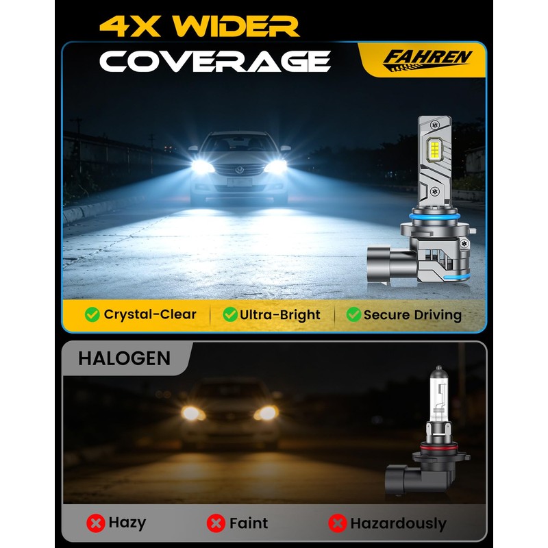 9006 HB4 Fog Bulbs, 𝟭𝟯𝟲𝟬𝟬𝟬𝐋𝐌 Ultra Bright 15X Brighter Lights,