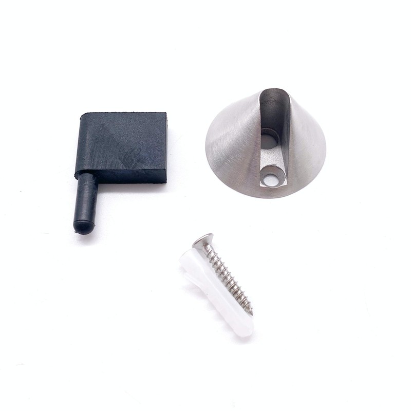 Door Stop Floor Mounted Cone Designer Pattern Satin Stainless Steel
