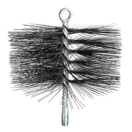 Stanbroil 8 Inch Round Steel Chimney Cleaning Brush with 1/4" NPT Fitting for Masonry Chimney Flue, Works with Most Chimney Rod Sets