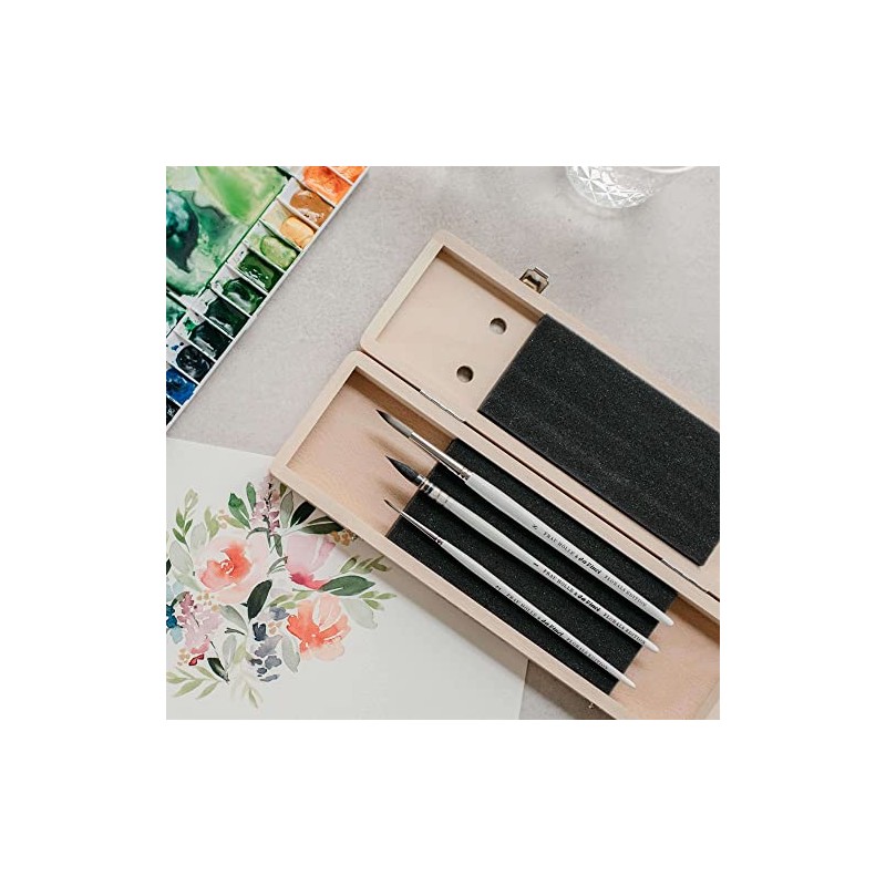 Brush Set in Wooden Box Woman Hell & Da Vinci,
