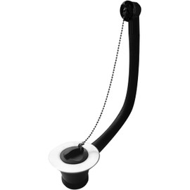 Wirquin WSO33SS 1."5 Sink Waste with black plastic plug, chrome chain and external overflow