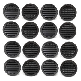 3" Round Plastic Louver Soffit Air Vent Reptile Screen Grille Cover (16, Black)