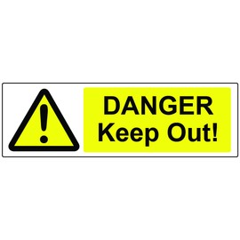 Danger Keep Out Warning Safety Sign (3 Pack) Waterproof indoor & Outdoor Stickers