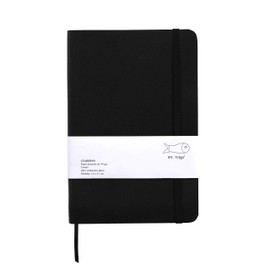 mr. rouge - Cuaderno A5 grueso, para escribir, sketchbook, bullet journal, 360 páginas, cosido. HECHO A MANO (Negro, Liso)