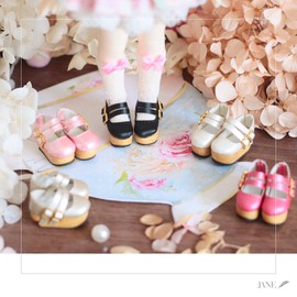Blythe Shoes AZONE Azone Genie Common Doll Shoes with Wood Grain Belt (Light Pink)