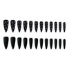 JUSTOTRY 24 Pcs Stiletto Fake Nails Long with Star,Black French