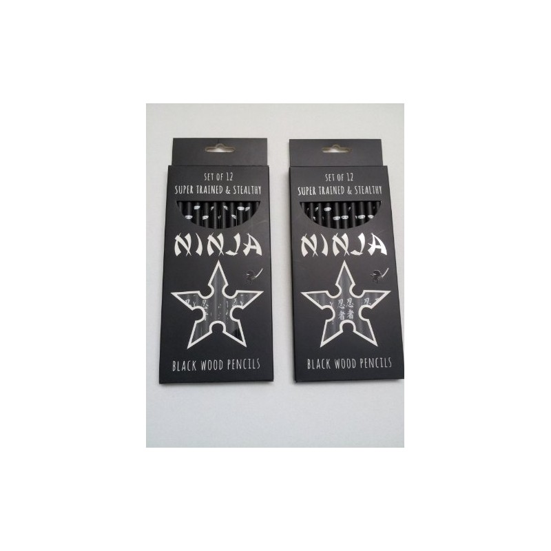 International Arrivals Ninja Black Wood Graphite Pencils 24 Pack