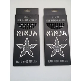 International Arrivals Ninja Black Wood Graphite Pencils 24 Pack