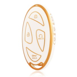 OFF WE GO Car Key Case Key Case Cover Key Box for Hyundai Grandeur Grand Prix GN7 Ioniq 6 Kona 2023 2024 Key Cover Key Protection Case Key Case White Gold